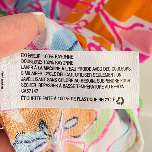 Lilly Pulitzer x Target Babydoll Tunic Top Floral Sleeveless V-Neck Preppy Zip - Picture 3 of 5